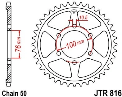 Řetězová rozeta JT JTR 816-48 48 zubů, 530 JTR816.48 727.12.99