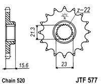 Řetězové kolečko JT JTF 577-14 14 zubů, 520 JTF577.14 726.15.89