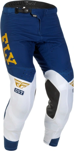 Kalhoty EVOLUTION DST, FLY RACING - USA 2022 (modrá/bílá/zlatá , vel. 30)