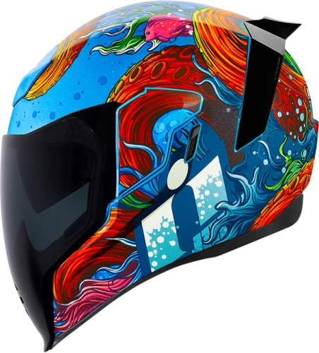 Helma na motorku Icon Airflite Inky modrá