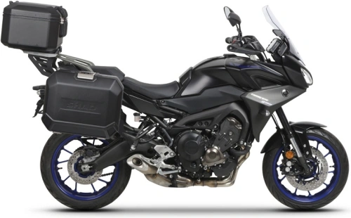 Kompletní sada černých hliníkových kufrů SHAD TERRA BLACK, 37L topcase   36L/47L boční kufry, včetně montážní sady a plotny SHAD YAMAHA MT-09 Tracer / Tracer 900