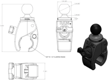 Malá svěrka s ručním upínáním "Tough-Claw", průměr 15,9-38,1 mm, RAM Mounts (1)