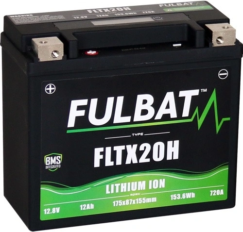 Lithiová baterie  LiFePO4  YTX20-BS FULBAT  12V, 7Ah, 420A, hmotnost 1,12 kg, 175x87x130 M311-028