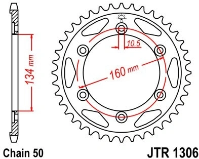 Řetězová rozeta JT JTR 1306-43 43 zubů, 530 JTR1306.43 727.86.25