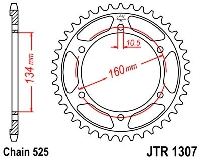 Řetězová rozeta JT JTR 1307-43 43 zubů, 525 JTR1307.43 727.1307-43