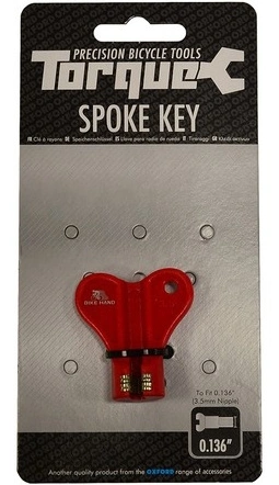 Klíč na předepnutí drátů kol TORQUE, OXFORD (červený, pro dotáhování niplů 3,5 mm/0,136")