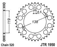 Řetězová rozeta JT JTR 1950-48 48 zubů, 520 JTR1950.48 727.13.80