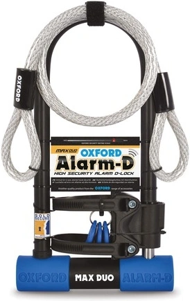 Zámek U profil ALARM-D MAX DUO, OXFORD (integrovaný alarm, 306 mm x 173 mm, průměr čepu 14 mm)