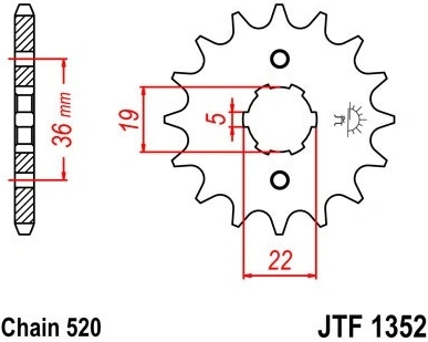 Řetězové kolečko JT JTF 1352-13 13 zubů, 520 JTF1352.13 726.1352-13