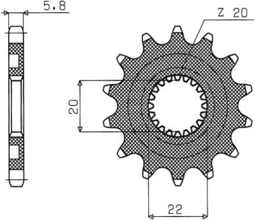 Řetězové kolečko pro sekundární řetězy typu 520, SUNSTAR (13 zubů) M291-3055-13