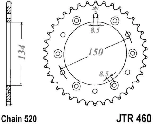 Řetězová rozeta JT JTR 460-47 47 zubů, 520 JTR460.47 727.63.89