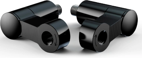 Slitinové adaptéry zrcátek s excentrem pro vyosení původní pozice, OXFORD (černé, M10/1,25 pravostranný závit, pár) M008-606