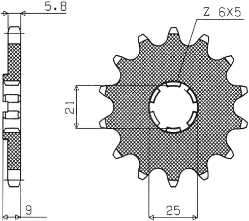 Řetězové kolečko pro sekundární řetězy typu 520, SUNSTAR (13 zubů) M291-3012-13