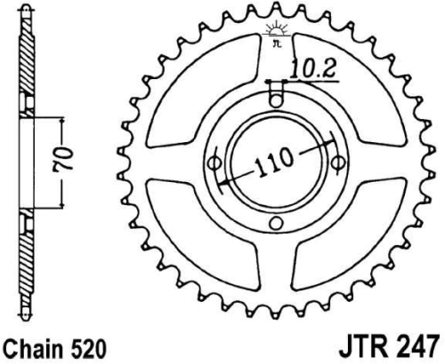 Řetězová rozeta JT JTR 247-35 35 zubů, 520 JTR247.35 727.29.66