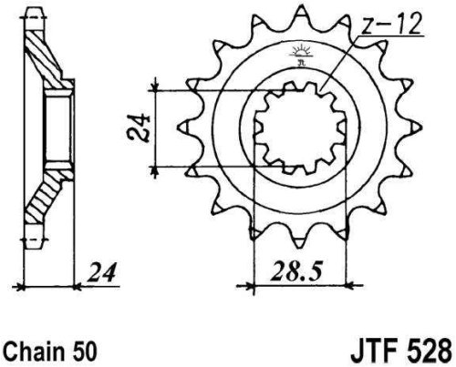 Řetězové kolečko JT JTF 528-17 17 zubů, 530 JTF528.17 726.01.10