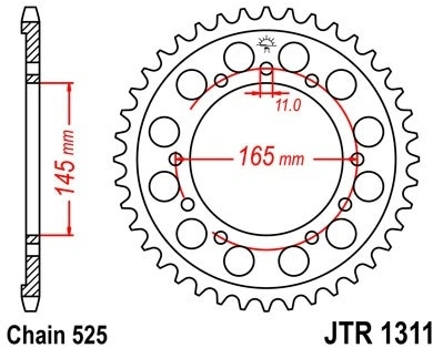 Řetězová rozeta JT JTR 1311-45 45 zubů, 525 JTR1311.45 727.1311-45
