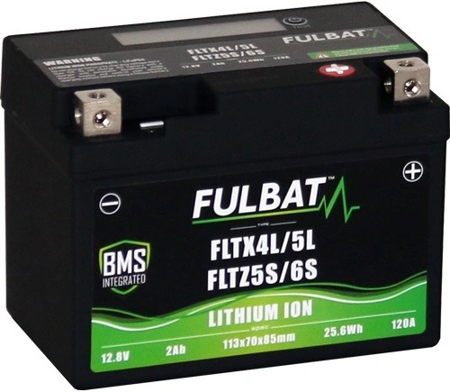 Lithiová baterie  LiFePO4 FLTZ5S FULBAT 12V, 1,6Ah, 110A, 0,36 kg, 113x70x85 mm nahrazuje typy: (CTZ5S-BS, CBTX4L-BS, CBTX5L-BS) M311-017