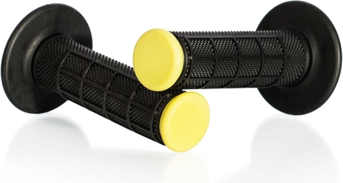 Motokrosové rukojeti MOTION STUFF ADVANCED černá/žlutá (half-waffle) STF-201-2209