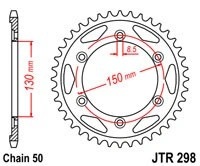 Řetězová rozeta JT JTR 298-40 40 zubů, 530 JTR298.40 727.298-40