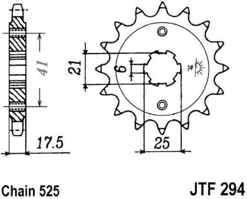Řetězové kolečko JT JTF 294-14 14 zubů, 525 JTF294.14 726.48.31