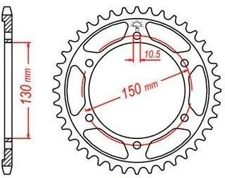 Ocelová rozeta pro sekundární řetězy typu 525, JT - Anglie (46 zubů) M270-4005-46