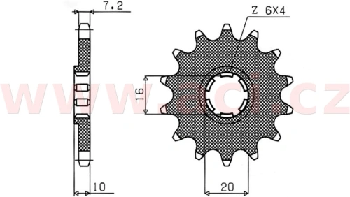 Řetězové kolečko pro sekundární řetězy typu 428, SUNSTAR (13 zubů) M291-2012-13