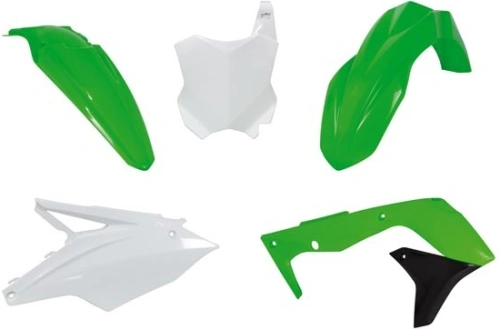 Sada plastů Kawasaki, RTECH (zeleno-bílo-černá, 5 dílů) M400-681