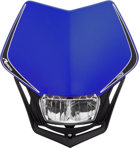 UNI přední maska včetně světla V-Face FULL LED, RTECH (modrá/černá) M400-1502