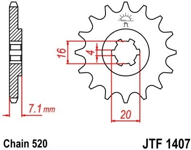 Řetězové kolečko JT JTF 1407-10 10 zubů, 520 JTF1407.10 726.16.54