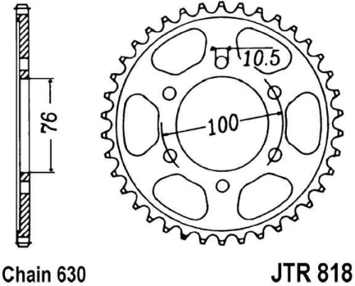 Řetězová rozeta JT JTR 818-41 41 zubů, 630 JTR818.41 727.22.63