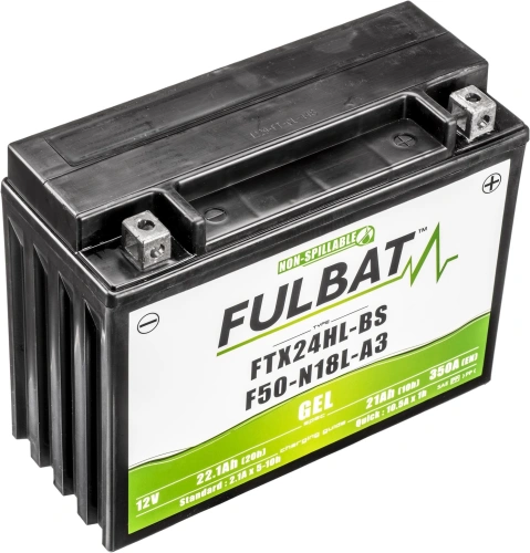Baterie 12V, FTX24HL-BS / F50-N18L-A3 GEL, 21Ah, 350A, bezúdržbová GEL technologie 205x87x162 FULBAT (aktivovaná ve výrobě) M310-226
