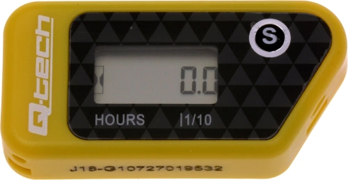 Měřič motohodin bezdrátový s nulovatelným počítadlem, Q-TECH (žlutý)