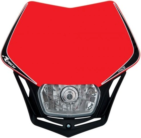 UNI přední maska včetně světla V-Face, RTECH (červeno-černá) M400-752