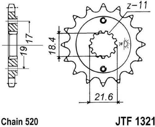 Řetězové kolečko JT JTF 737-15 15 zubů, 520 JTF737.15 726.35.02