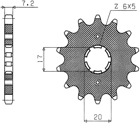 Řetězové kolečko pro sekundární řetězy typu 428, SUNSTAR (15 zubů) M291-2010-15