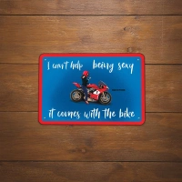 Plechová cedule IT COMES WITH THE BIKE, OXFORD (modrá/červená/bílá, rozměr 30 x 20 cm) (1)