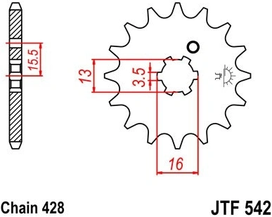 Řetězové kolečko JT JTF 542-10 10 zubů, 428 JTF542.10 726.542-10