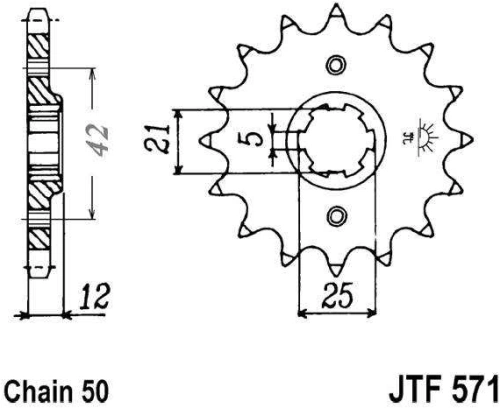Řetězové kolečko JT JTF 571-16 16 zubů, 530 JTF571.16 726.24.13