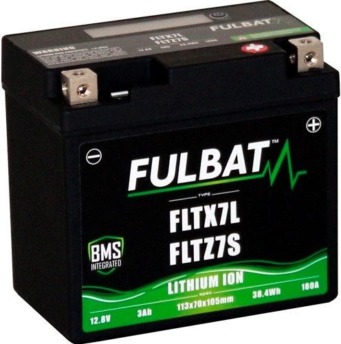 Lithiová baterie  LiFePO4  YTZ7S FULBAT  12V, 2Ah, 140A, hmotnost 0,42 kg, 113x70x85 M311-018