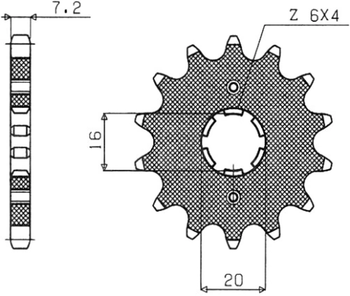 Řetězové kolečko pro sekundární řetězy typu 428, SUNSTAR (13 zubů) M291-2013-13