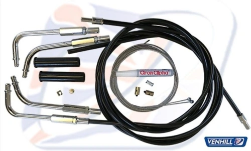 Throttle cable kit Venhill U01-4-402 černý push fit VU01-4-402