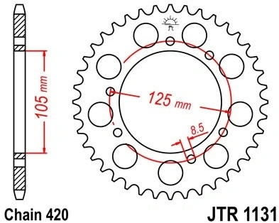 Řetězová rozeta JT JTR 1131-60 60 zubů, 420 JTR1131.60 727.1131-60