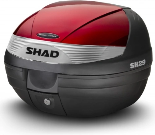 Vrchní kufr na motorku s barevným krytem SHAD SH29 červená
