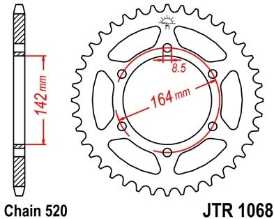 Řetězová rozeta JT JTR 1068-46 46 zubů, 520 JTR1068.46 727.12.16