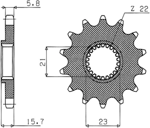 Řetězové kolečko pro sekundární řetězy typu 520, SUNSTAR (16 zubů) M291-3043-16