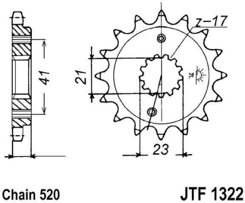 Řetězové kolečko JT JTF 1322-15 15 zubů, 520 JTF1322.15 726.33.04