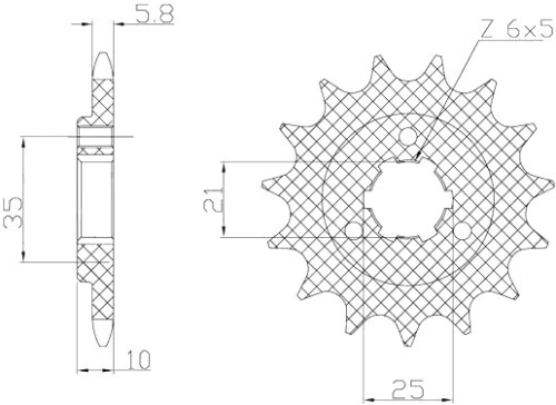 Řetězové kolečko pro sekundární řetězy typu 520, SUNSTAR (13 zubů) M291-3041-13
