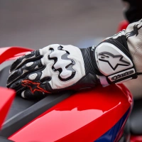 Rukavice GP PRO 4, ALPINESTARS (černá/bílá) 2025 (2)