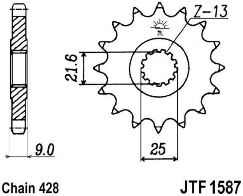 Řetězové kolečko JT JTF 1587-20 20 zubů, 428 JTF1587.20 726.29.00