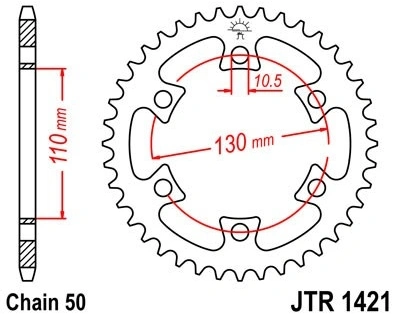 Řetězová rozeta JT JTR 1421-40 40 zubů, 530 JTR1421.40 727.10.83